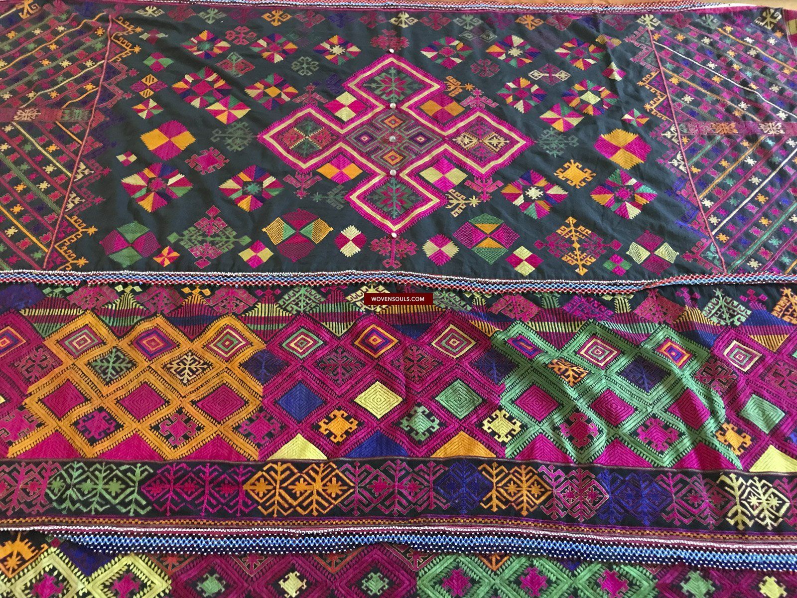 1380 Vintage Kohistan Wedding Shawl with Embroidery - MASTERPIECE-WOVENSOULS-Antique-Vintage-Textiles-Art-Decor