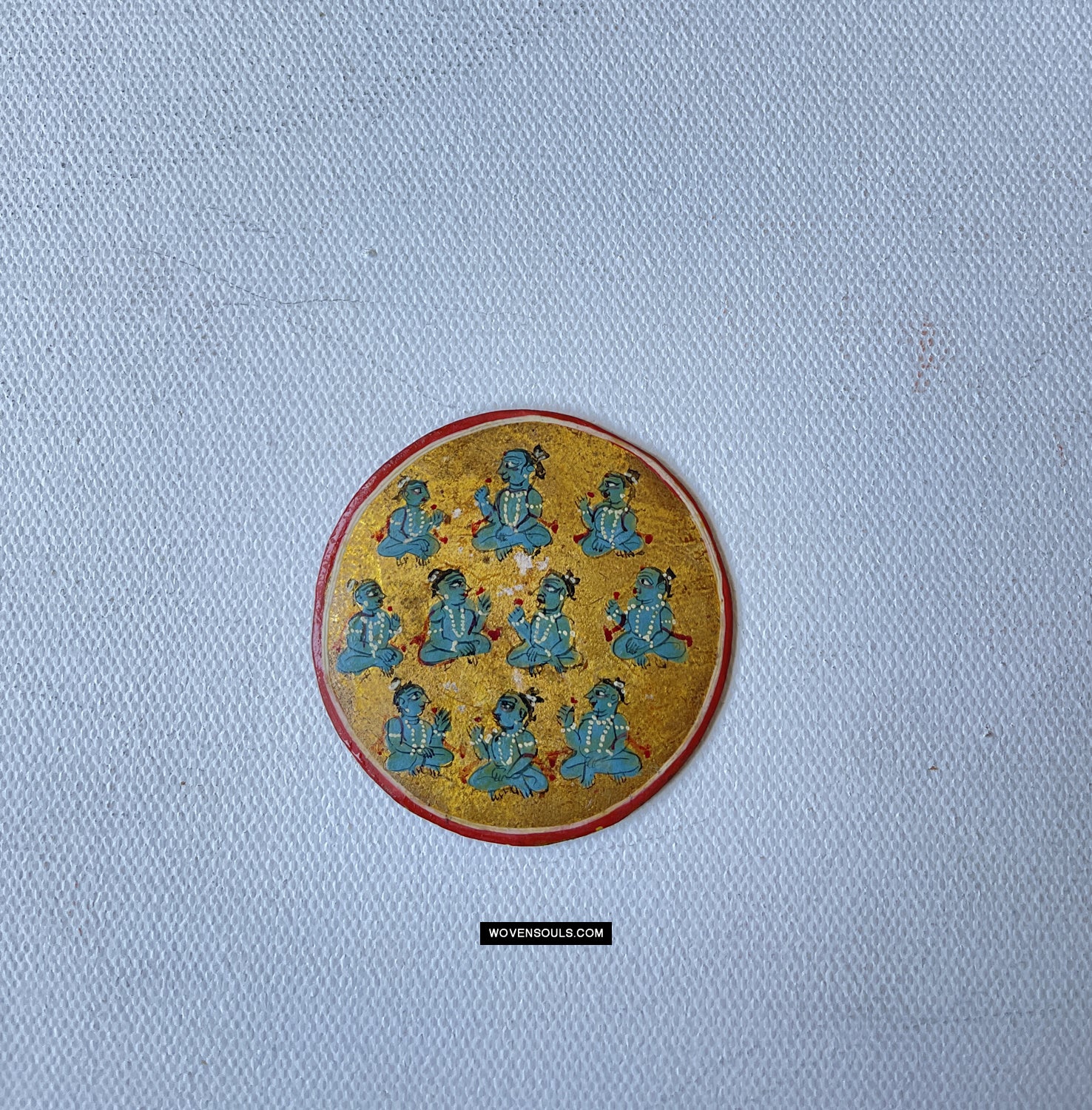 1383-B Group of Antique Lacquered Ganjifa Playing Cards with Gold Illumination-WOVENSOULS Antique Textiles & Art Gallery