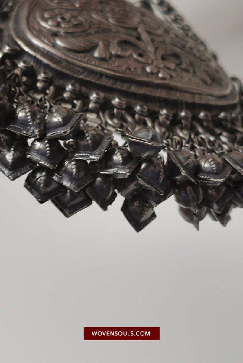1391 Museum Quality Old Indian Silver Jewelry - Perfume Purse Awadh-WOVENSOULS-Antique-Vintage-Textiles-Art-Decor