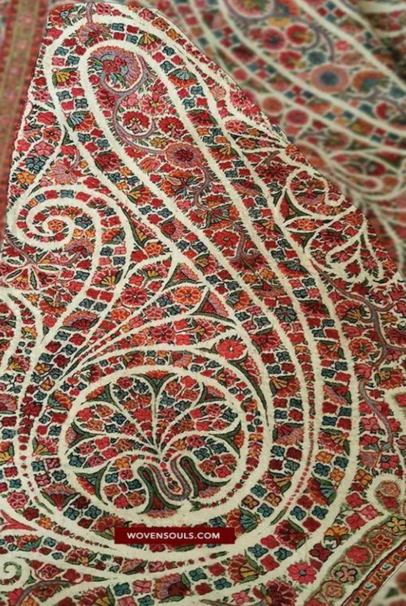 1395 Antique Kashmir Amlikar Rumal Shawl Mughal Period - Not for Sale yet-WOVENSOULS-Antique-Vintage-Textiles-Art-Decor