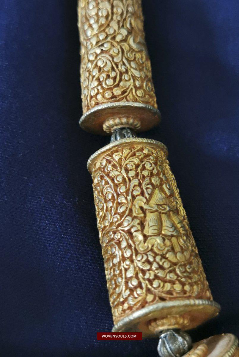 1400 VENDUTO Vecchia collana himalayana con grandi perle-WOVENSOULS-Arredamento artistico-tessile-vintage-antico