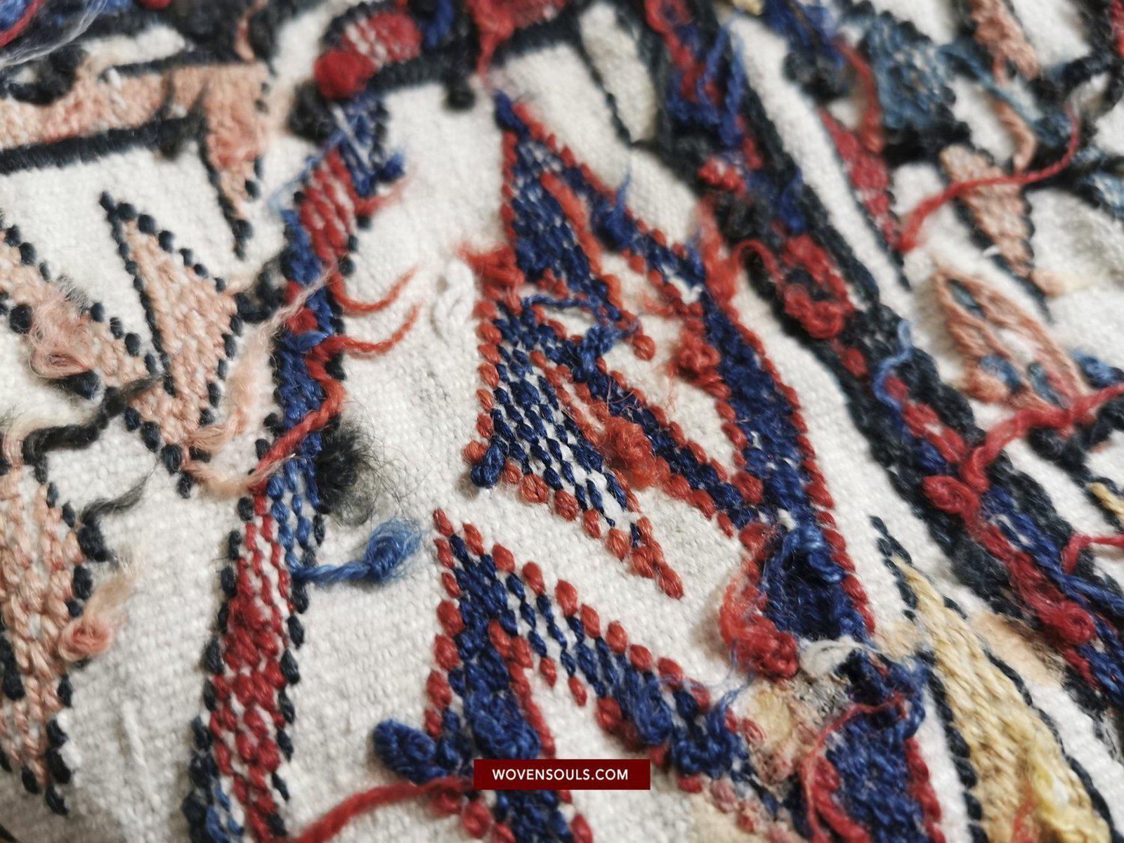 1401 Antiker kaukasischer weißer Feld-Sumach-Sumach-Sumach-Teppich-WOVENSOULS-Antike-Vintage-Textilien-Kunst-Dekor