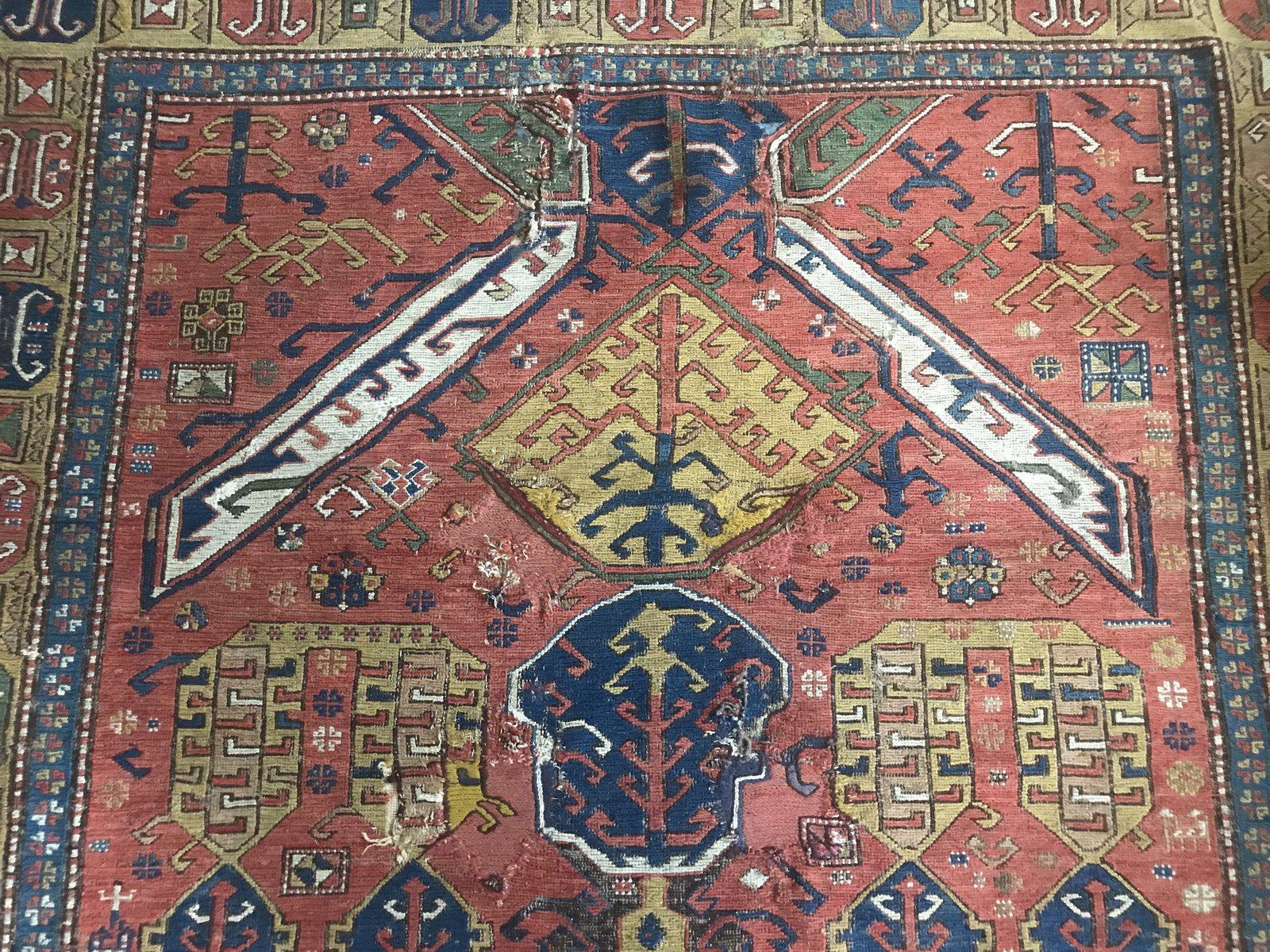 1403 Antique Caucasian Dragon Sumac Soumac Sumakhi Rug-WOVENSOULS-Antique-Vintage-Textiles-Art-Decor