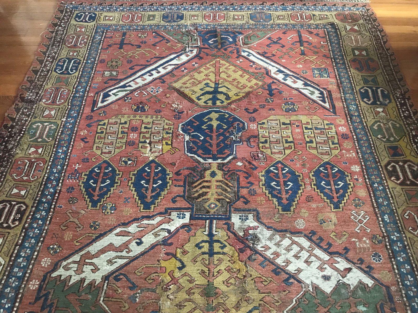 1403 Antique Caucasian Dragon Sumac Soumac Sumakhi Rug-WOVENSOULS-Antique-Vintage-Textiles-Art-Decor