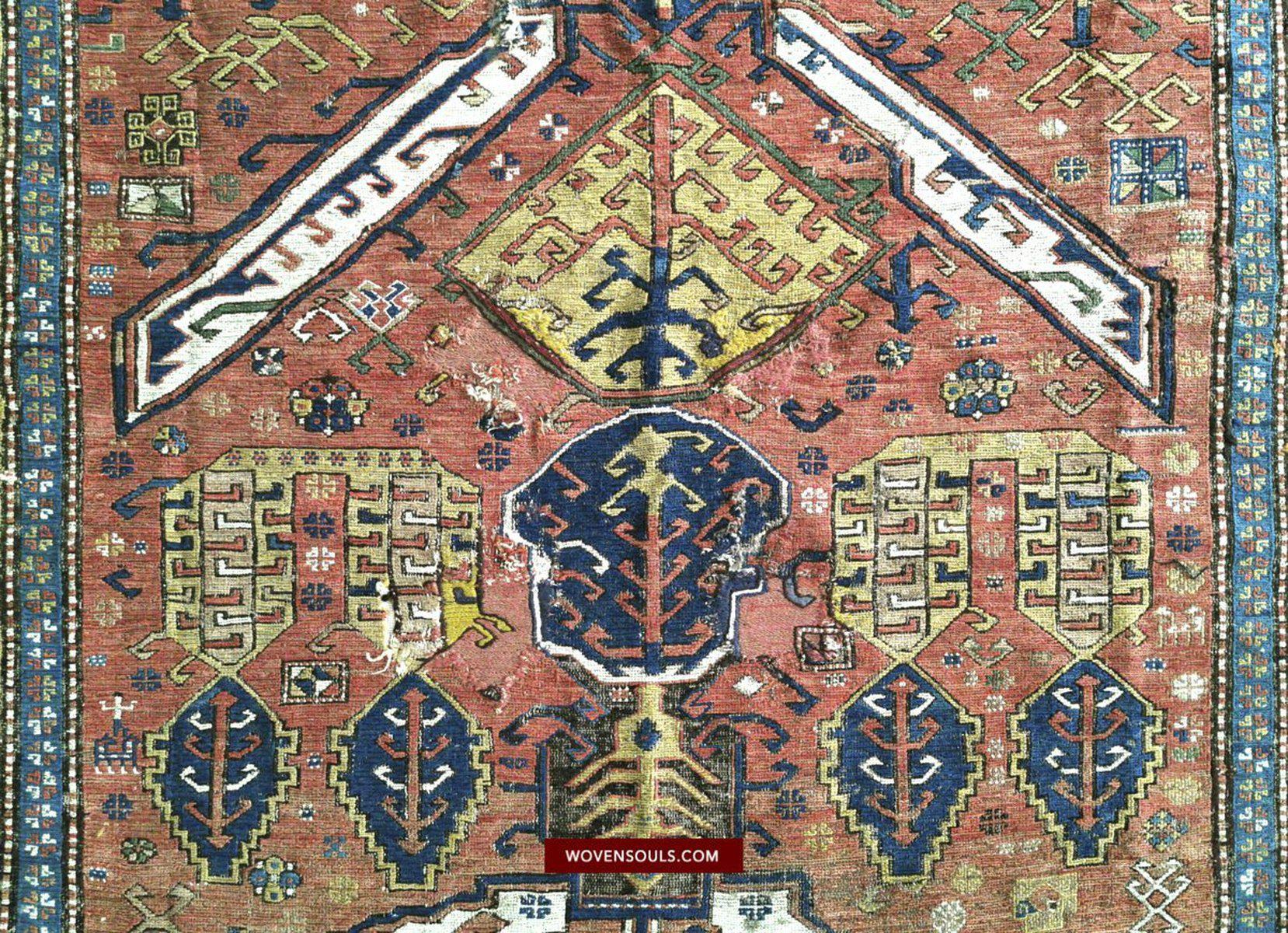 1403 Antique Caucasian Dragon Sumac Soumac Sumakhi Rug-WOVENSOULS-Antique-Vintage-Textiles-Art-Decor