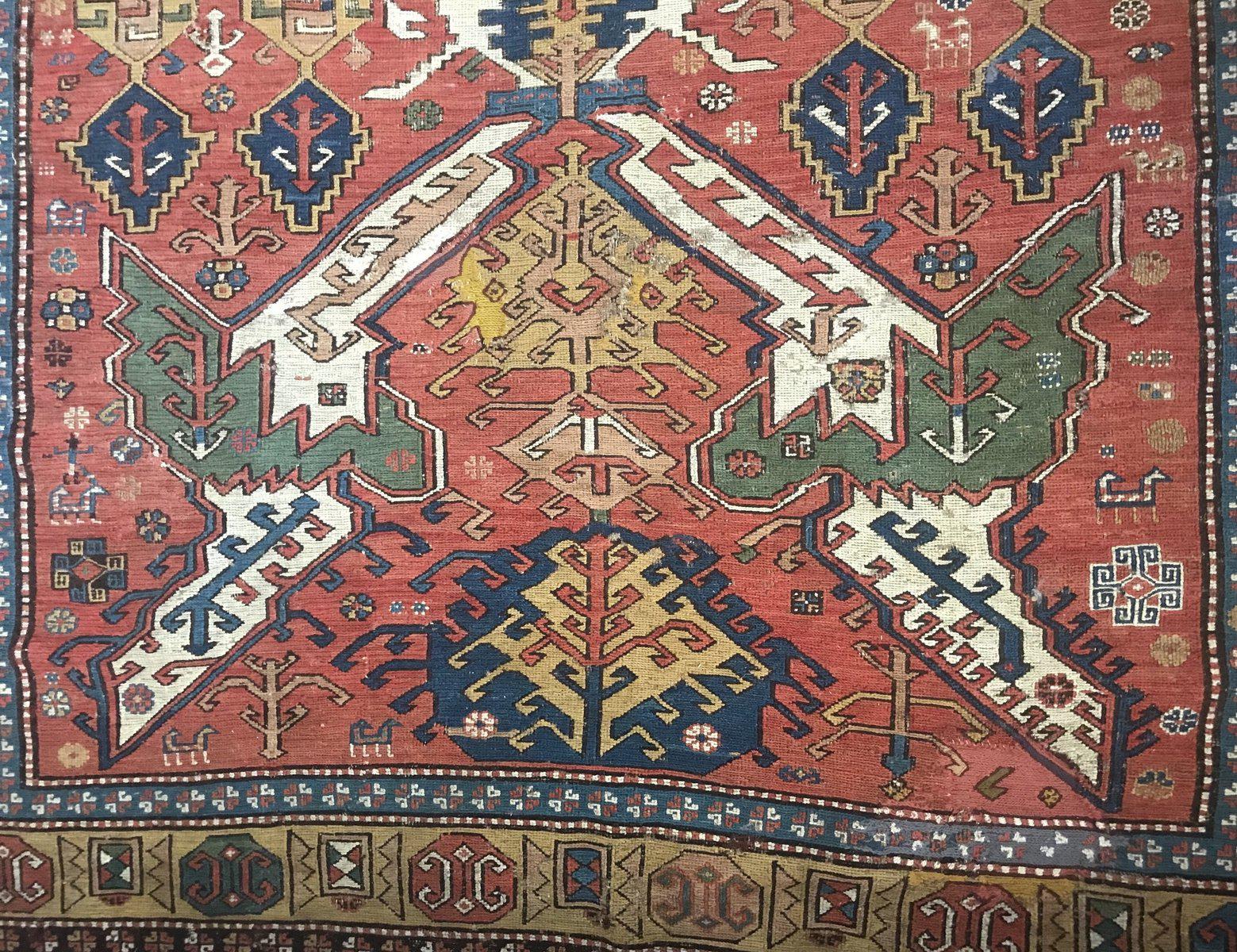 1403 Antique Caucasian Dragon Sumac Soumac Sumakhi Rug-WOVENSOULS-Antique-Vintage-Textiles-Art-Decor