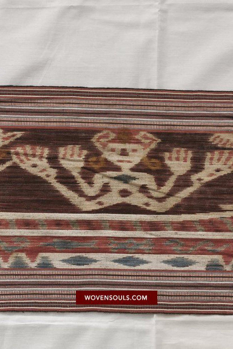 1407 Alte figurative Kette Ikat – erzählendes indonesisches Textil-WOVENSOULS-Antike-Vintage-Textilien-Kunst-Dekor