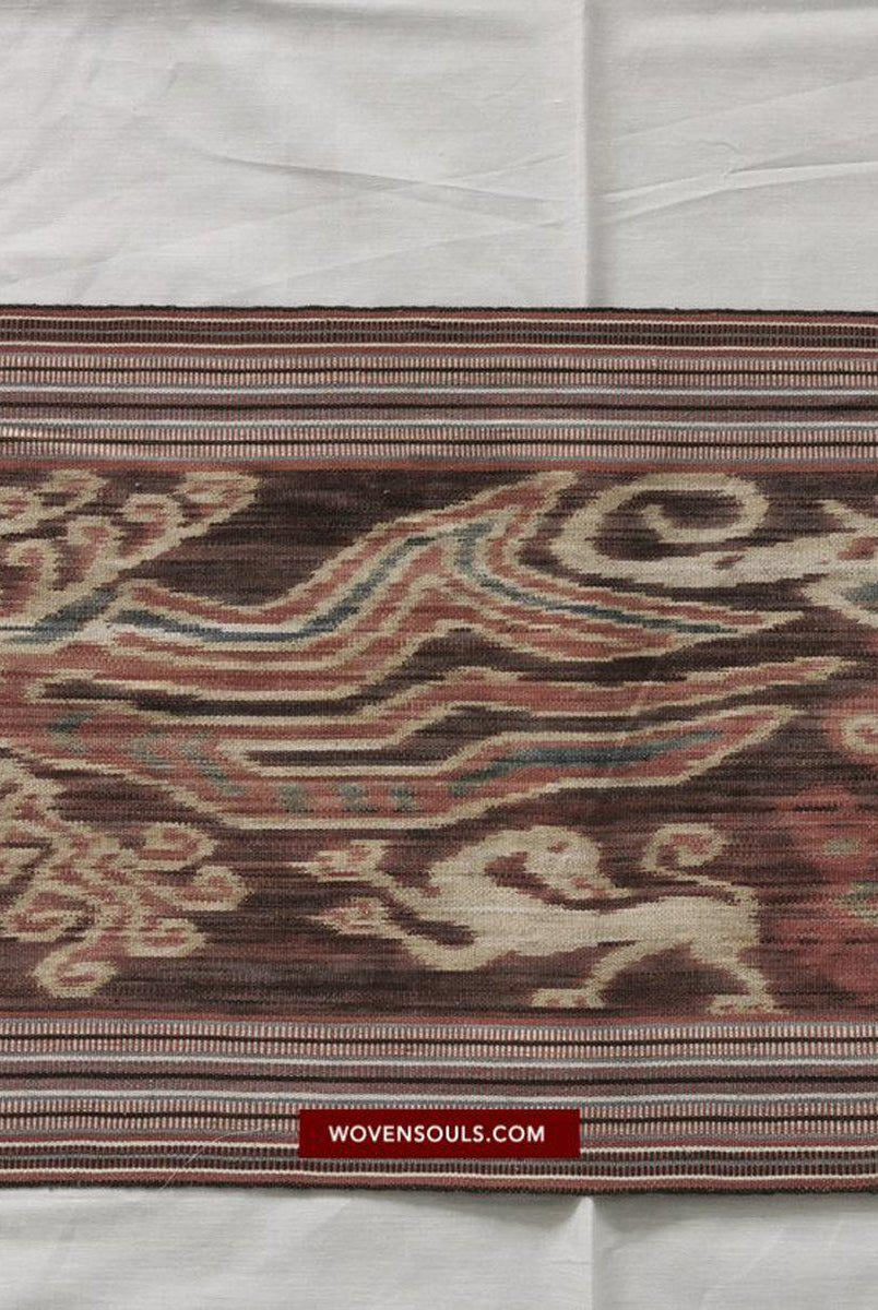 1407 Alte figurative Kette Ikat – erzählendes indonesisches Textil-WOVENSOULS-Antike-Vintage-Textilien-Kunst-Dekor