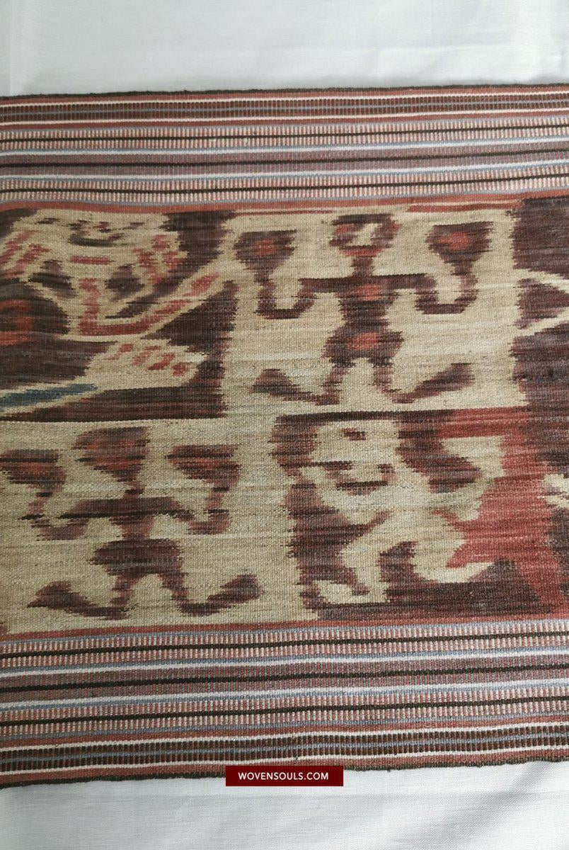 1407 Alte figurative Kette Ikat – erzählendes indonesisches Textil-WOVENSOULS-Antike-Vintage-Textilien-Kunst-Dekor