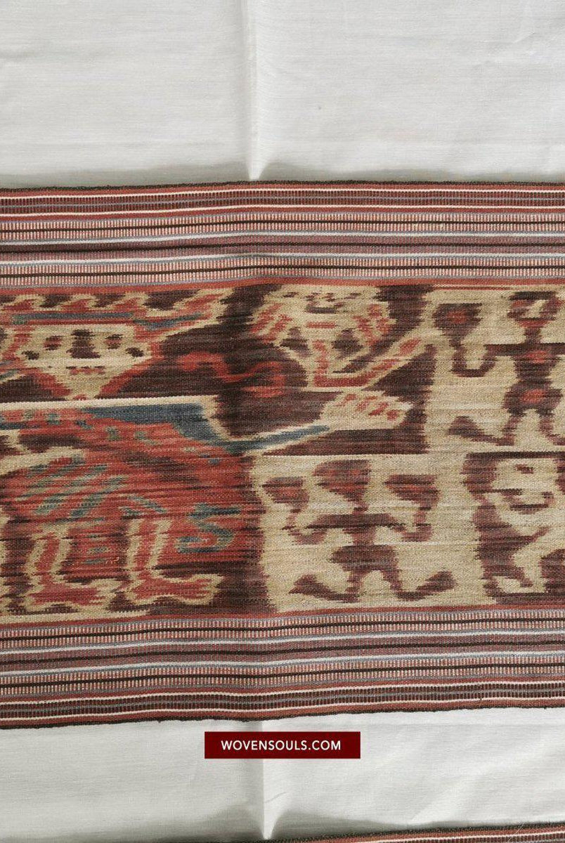 1407 Alte figurative Kette Ikat – erzählendes indonesisches Textil-WOVENSOULS-Antike-Vintage-Textilien-Kunst-Dekor