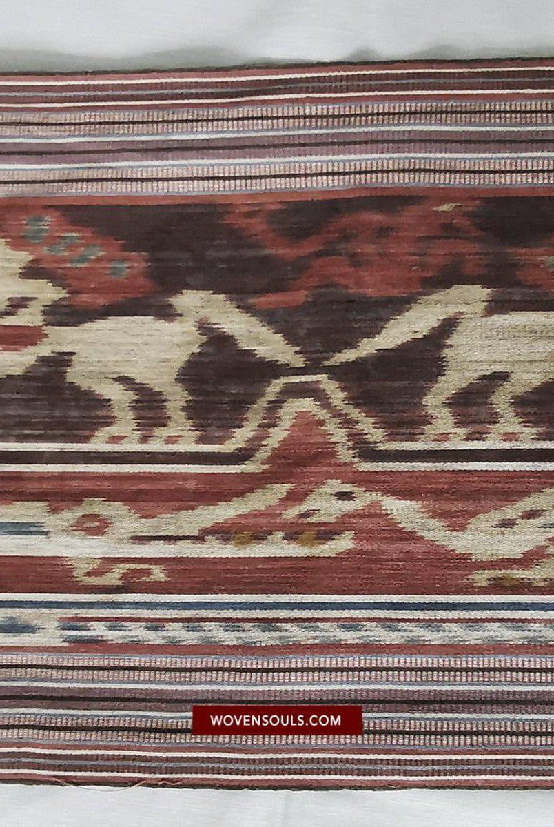 1407 Alte figurative Kette Ikat – erzählendes indonesisches Textil-WOVENSOULS-Antike-Vintage-Textilien-Kunst-Dekor
