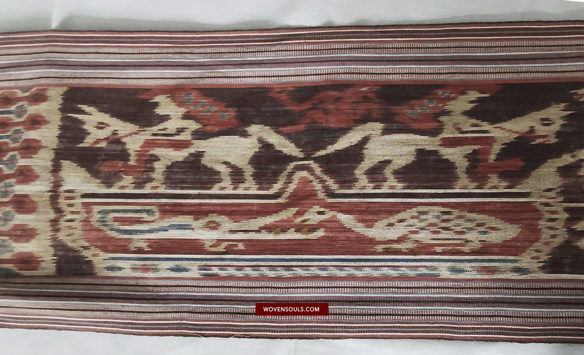 1407 Old Figurative Warp Ikat - Narrative Indonesian Textile-WOVENSOULS-Antique-Vintage-Textiles-Art-Decor