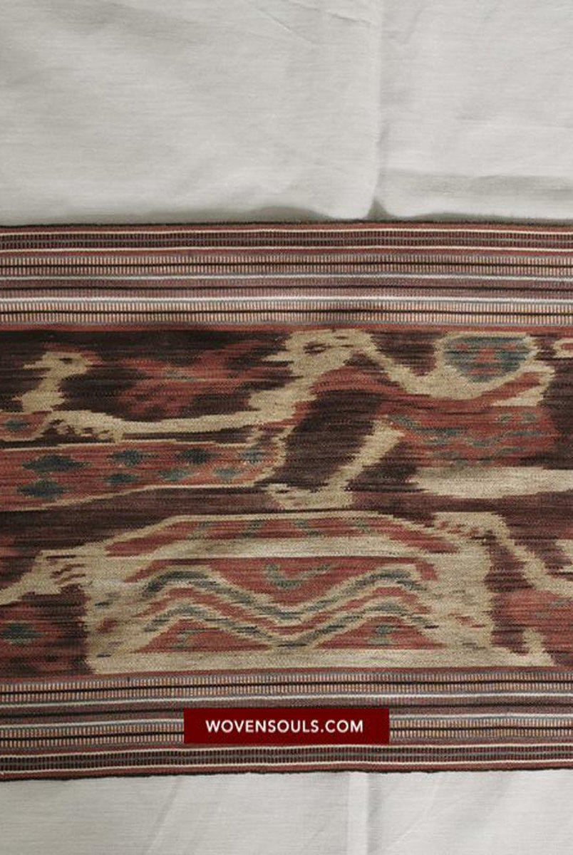 1407 Alte figurative Kette Ikat – erzählendes indonesisches Textil-WOVENSOULS-Antike-Vintage-Textilien-Kunst-Dekor