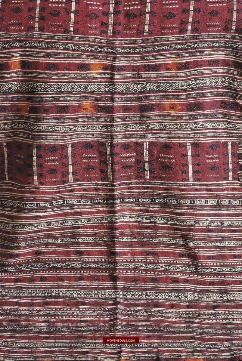 1410 Antique Tunisian Mushtia Mouchtiya Shawl - Textile Art Masterpiece-WOVENSOULS-Antique-Vintage-Textiles-Art-Decor