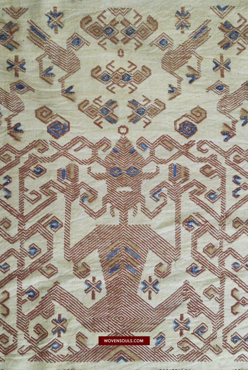 1411 Hervorragende alte Sumba-Zeremonienweberei Lau Pahikung - gewebt + bemalt-WOVENSOULS-Antike-Vintage-Textilien-Kunst-Dekor