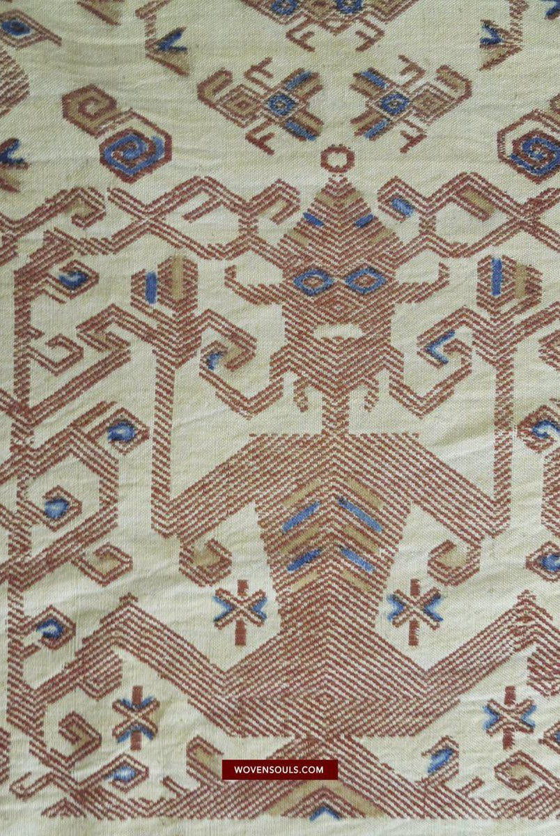 1411 Hervorragende alte Sumba-Zeremonienweberei Lau Pahikung - gewebt + bemalt-WOVENSOULS-Antike-Vintage-Textilien-Kunst-Dekor