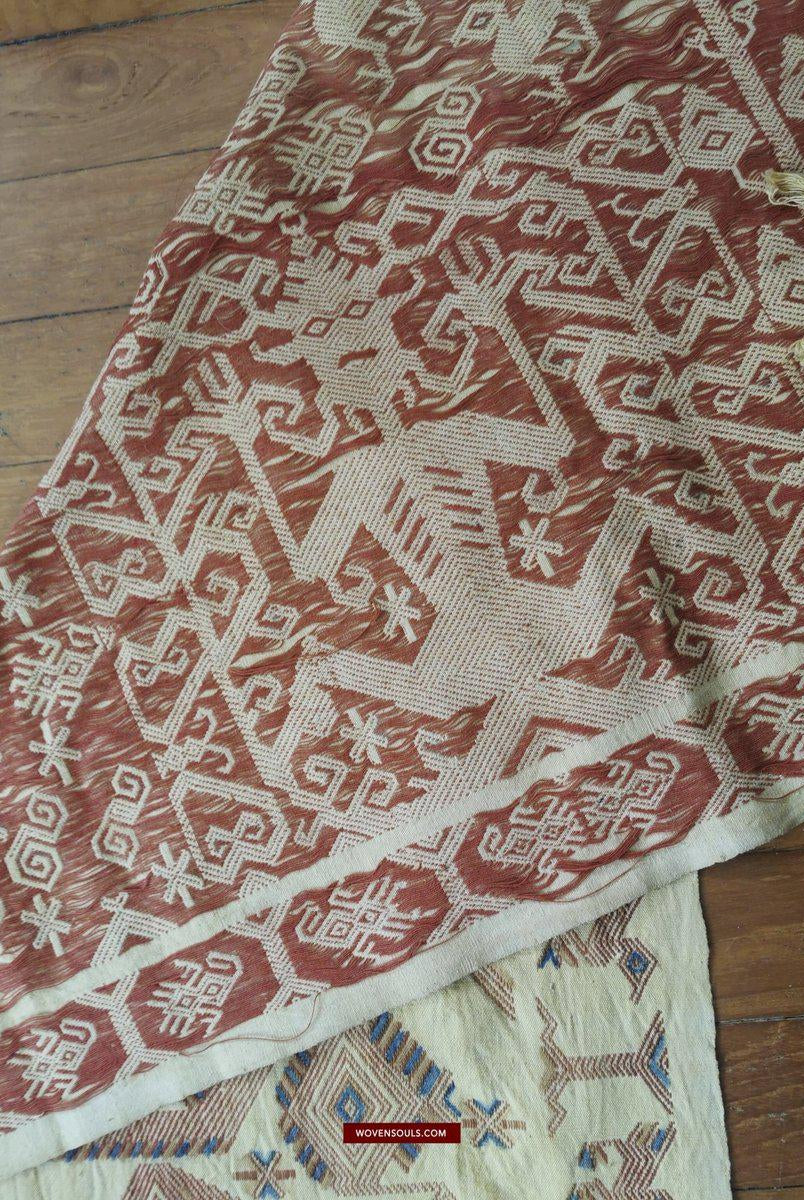 1411 Hervorragende alte Sumba-Zeremonienweberei Lau Pahikung - gewebt + bemalt-WOVENSOULS-Antike-Vintage-Textilien-Kunst-Dekor