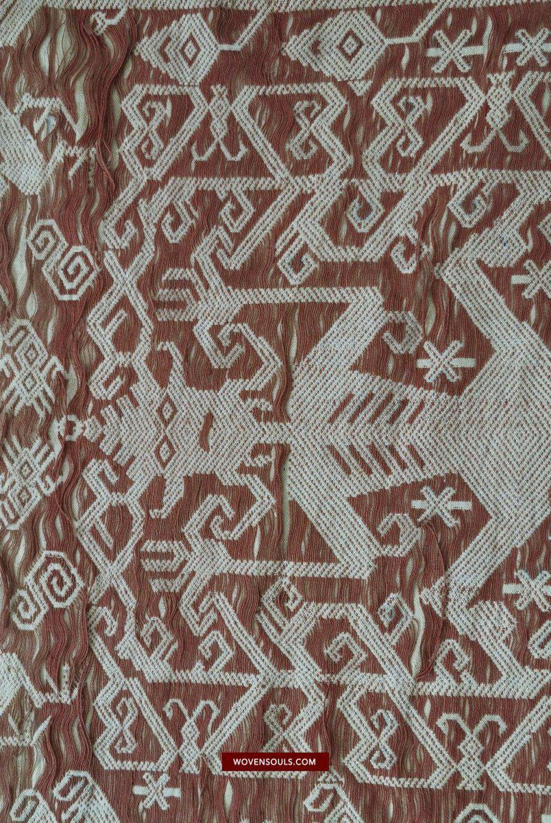 1411 Hervorragende alte Sumba-Zeremonienweberei Lau Pahikung - gewebt + bemalt-WOVENSOULS-Antike-Vintage-Textilien-Kunst-Dekor