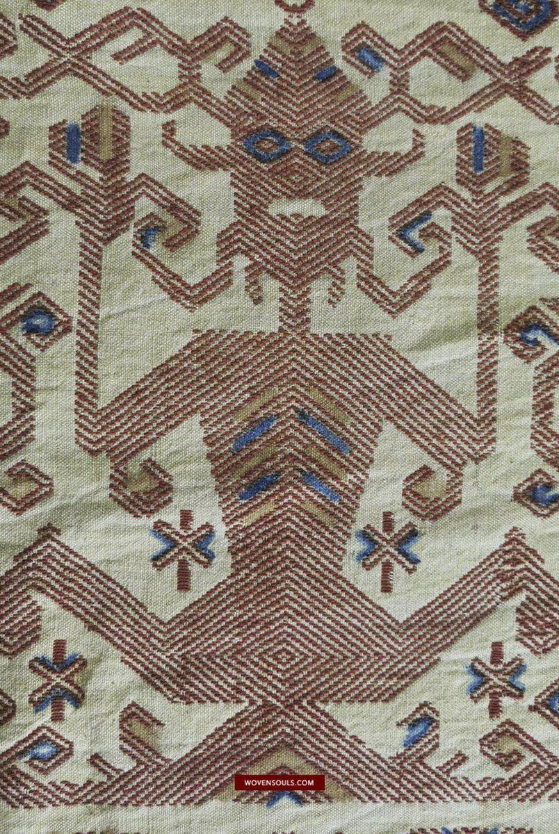 1411 Hervorragende alte Sumba-Zeremonienweberei Lau Pahikung - gewebt + bemalt-WOVENSOULS-Antike-Vintage-Textilien-Kunst-Dekor