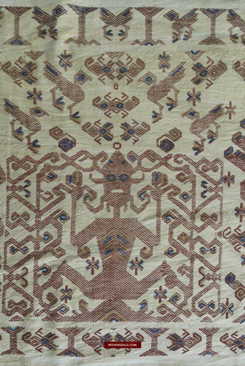 1411 Hervorragende alte Sumba-Zeremonienweberei Lau Pahikung - gewebt + bemalt-WOVENSOULS-Antike-Vintage-Textilien-Kunst-Dekor