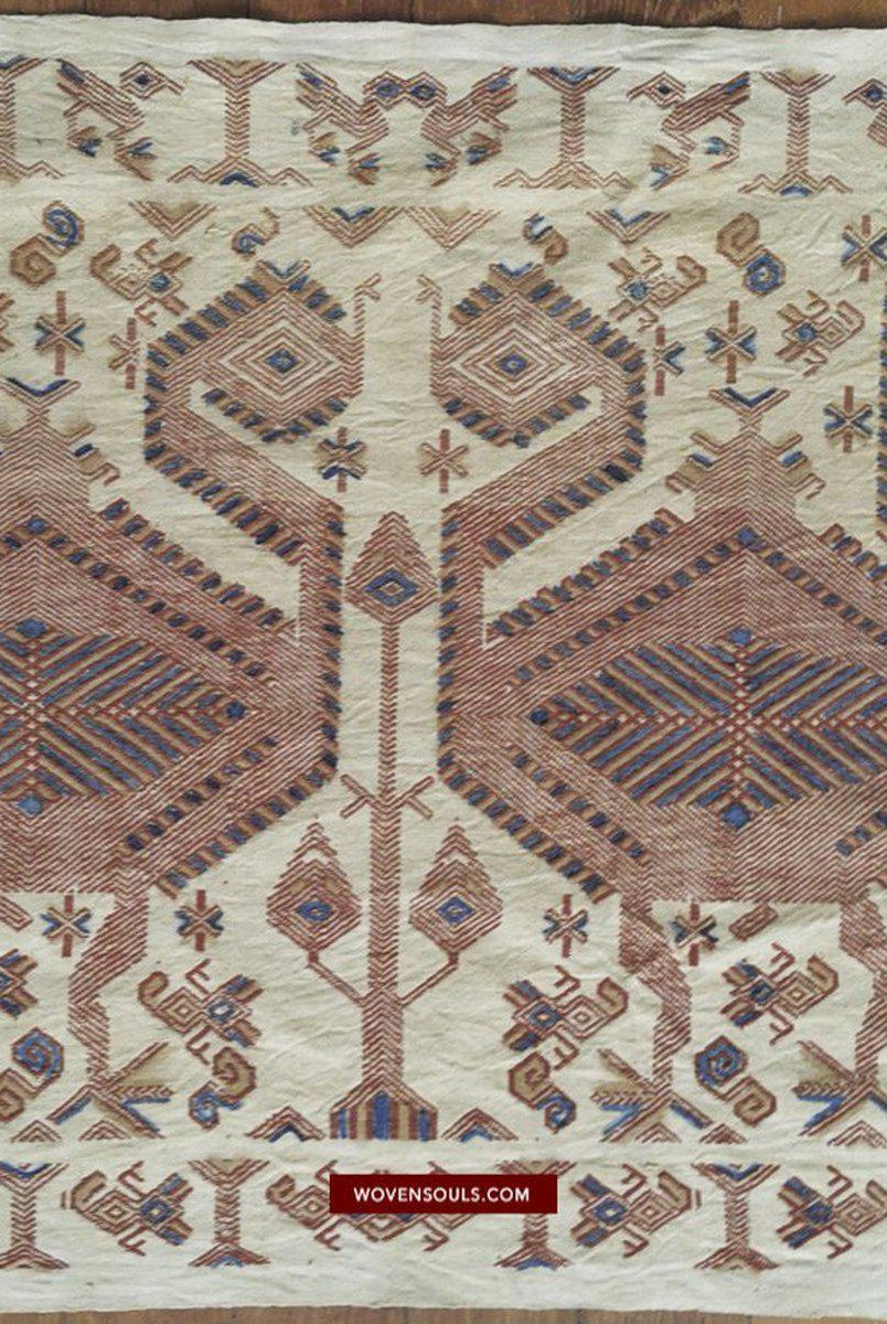 1411 Hervorragende alte Sumba-Zeremonienweberei Lau Pahikung - gewebt + bemalt-WOVENSOULS-Antike-Vintage-Textilien-Kunst-Dekor