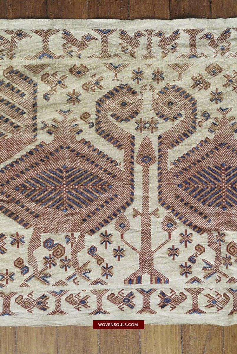 1411 Hervorragende alte Sumba-Zeremonienweberei Lau Pahikung - gewebt + bemalt-WOVENSOULS-Antike-Vintage-Textilien-Kunst-Dekor