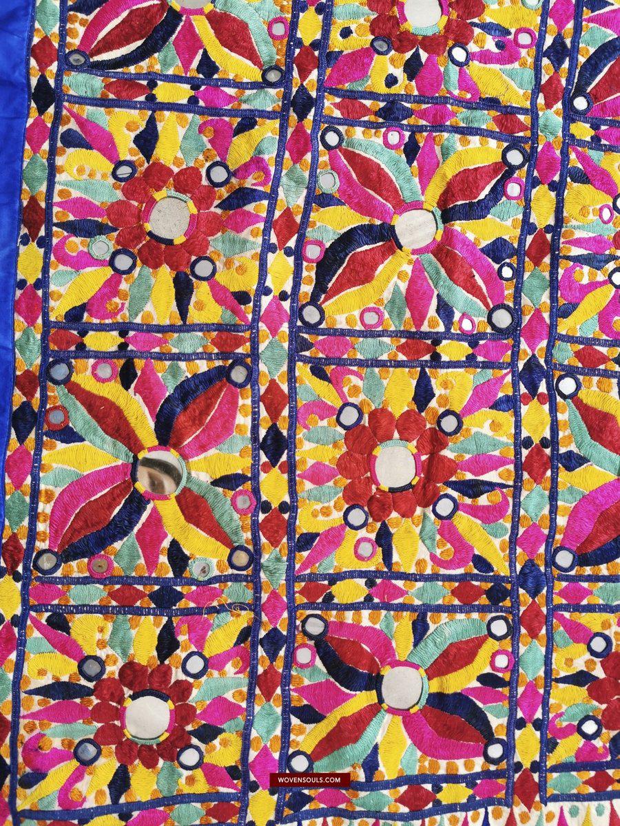 1415 Vintage Hand Embroidery Home Decor Wall Art Gujarat-WOVENSOULS-Antique-Vintage-Textiles-Art-Decor