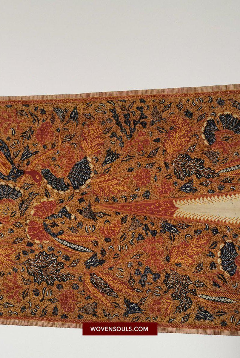 1422 Antique Batik Tulis Semarangan style. - Duck Motif-WOVENSOULS-Antique-Vintage-Textiles-Art-Decor