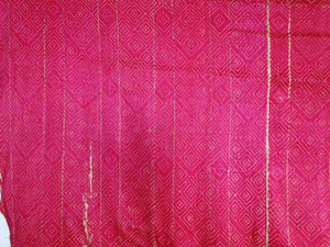 1425 Old Lehariya Thirma Bagh Phulkari in Pink Silk - Small Lozenges-WOVENSOULS-Antique-Vintage-Textiles-Art-Decor