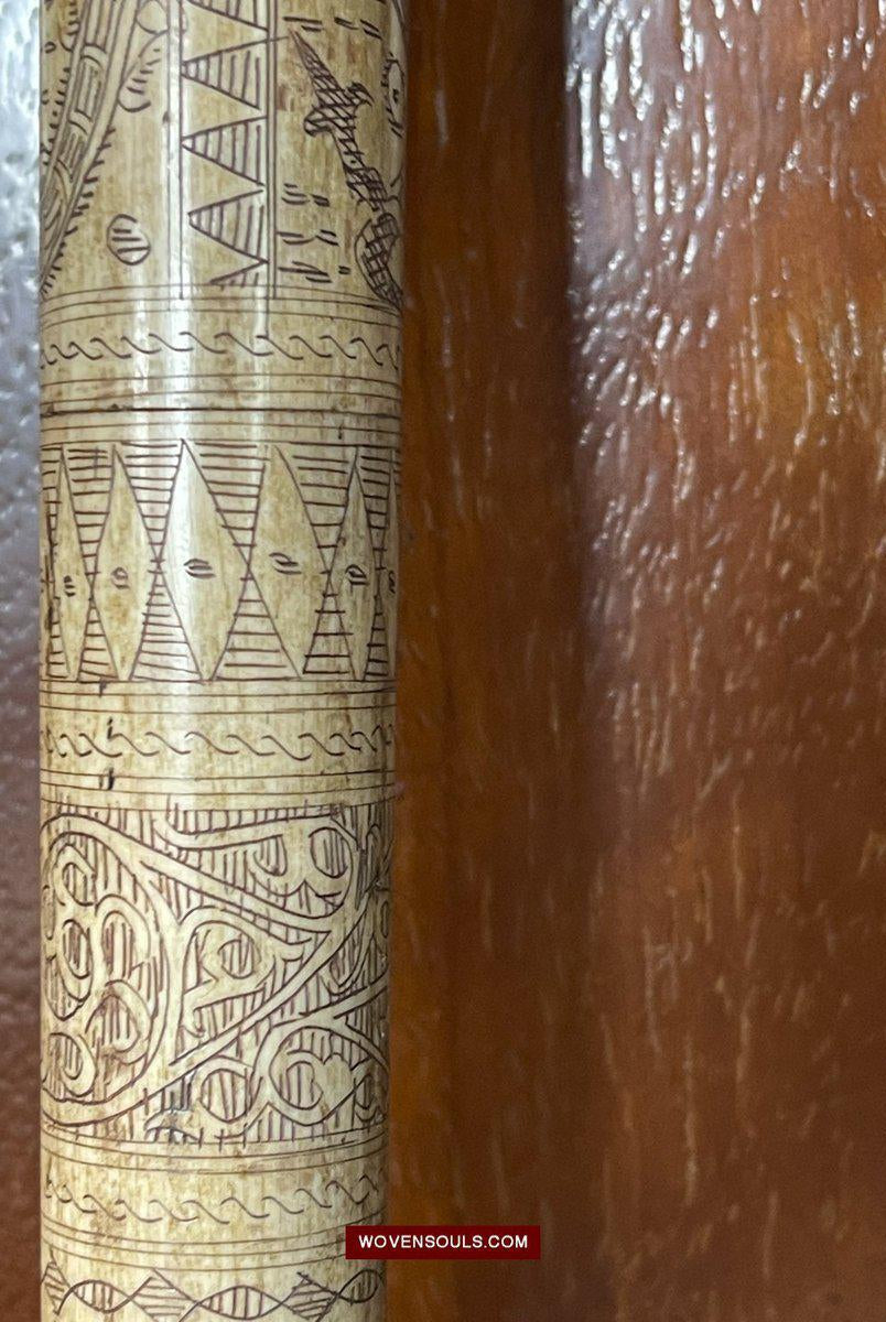 1427 Rare Unusual Batak Calendar Walking Stick-WOVENSOULS-Antique-Vintage-Textiles-Art-Decor