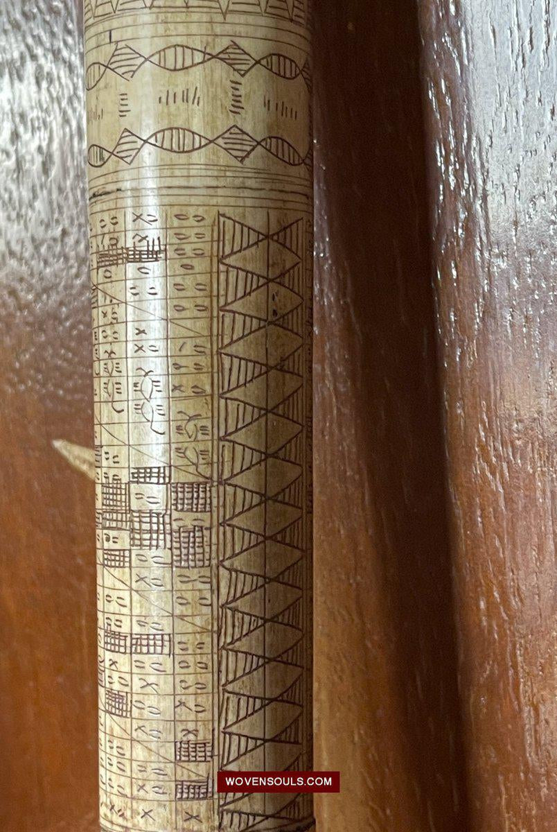 1427 Rare Unusual Batak Calendar Walking Stick-WOVENSOULS-Antique-Vintage-Textiles-Art-Decor