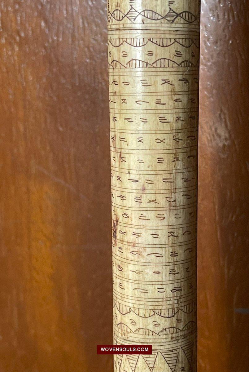 1427 Rare Unusual Batak Calendar Walking Stick-WOVENSOULS-Antique-Vintage-Textiles-Art-Decor