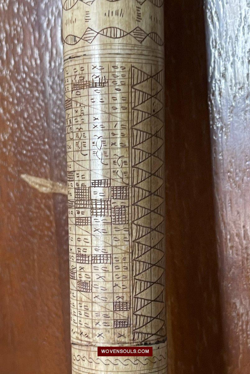 1427 Rare Unusual Batak Calendar Walking Stick-WOVENSOULS-Antique-Vintage-Textiles-Art-Decor