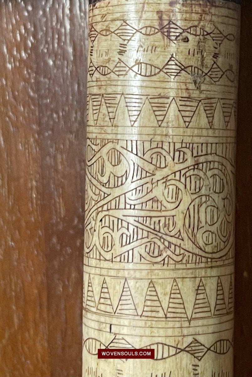 1427 Rare Unusual Batak Calendar Walking Stick-WOVENSOULS-Antique-Vintage-Textiles-Art-Decor