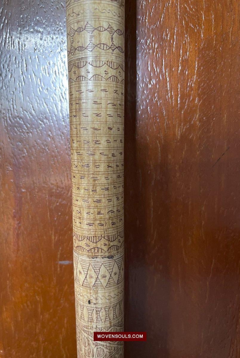 1427 Rare Unusual Batak Calendar Walking Stick-WOVENSOULS-Antique-Vintage-Textiles-Art-Decor
