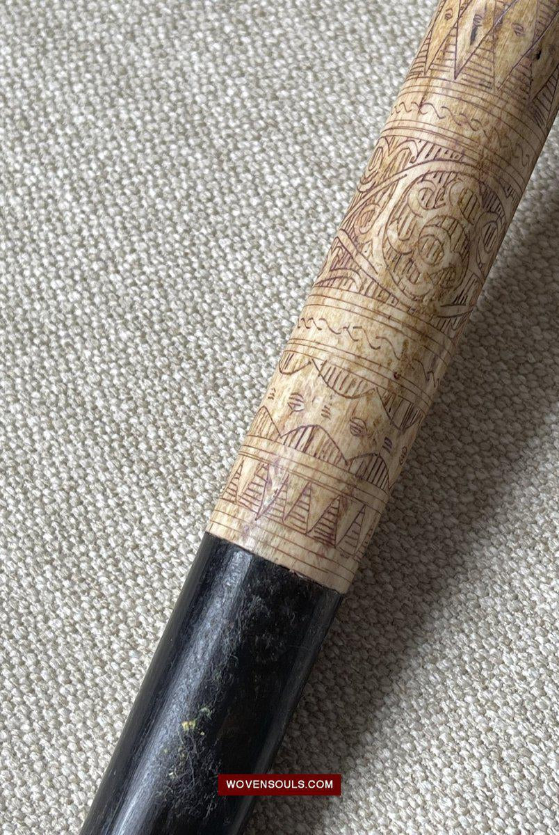 1427 Rare Unusual Batak Calendar Walking Stick-WOVENSOULS-Antique-Vintage-Textiles-Art-Decor