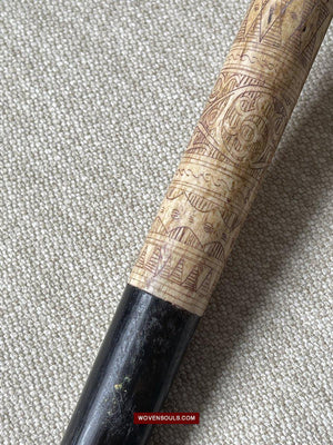 1427 Rare Unusual Batak Calendar Walking Stick-WOVENSOULS-Antique-Vintage-Textiles-Art-Decor