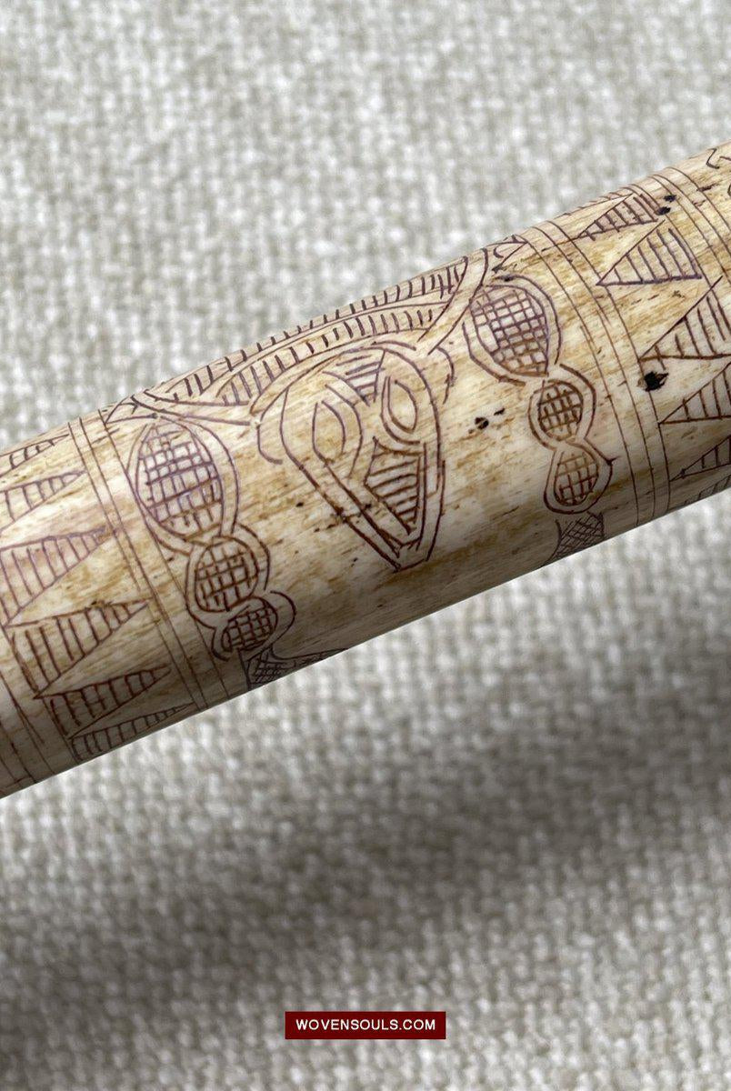 1427 Rare Unusual Batak Calendar Walking Stick-WOVENSOULS-Antique-Vintage-Textiles-Art-Decor
