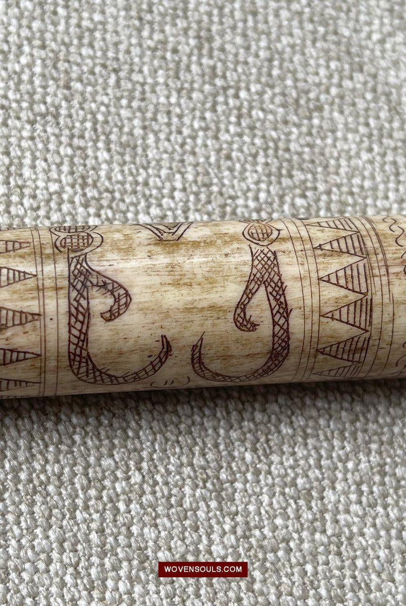 1427 Rare Unusual Batak Calendar Walking Stick-WOVENSOULS-Antique-Vintage-Textiles-Art-Decor