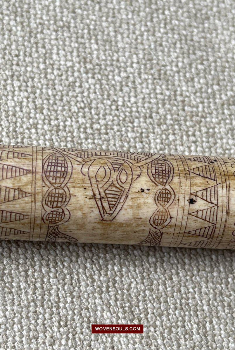 1427 Rare Unusual Batak Calendar Walking Stick-WOVENSOULS-Antique-Vintage-Textiles-Art-Decor