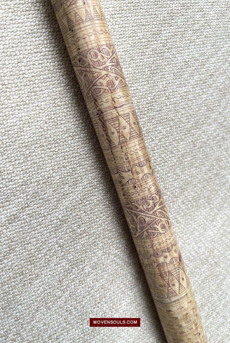 1427 Rare Unusual Batak Calendar Walking Stick-WOVENSOULS-Antique-Vintage-Textiles-Art-Decor
