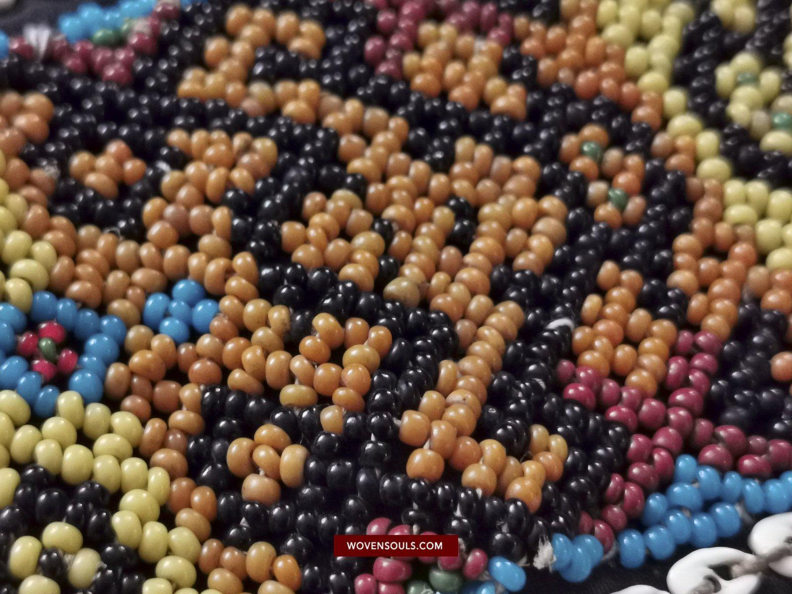 1440 Museum Quality Antique Iban Wedding Skirt Beaded Band Kain Lekok-WOVENSOULS-Antique-Vintage-Textiles-Art-Decor