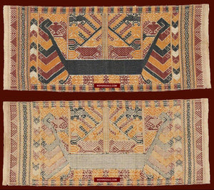 1444 Antique Sumatra Weaving - Tatibin - Large Ship Cloth Tampan Textile - Rare White-WOVENSOULS-Antique-Vintage-Textiles-Art-Decor