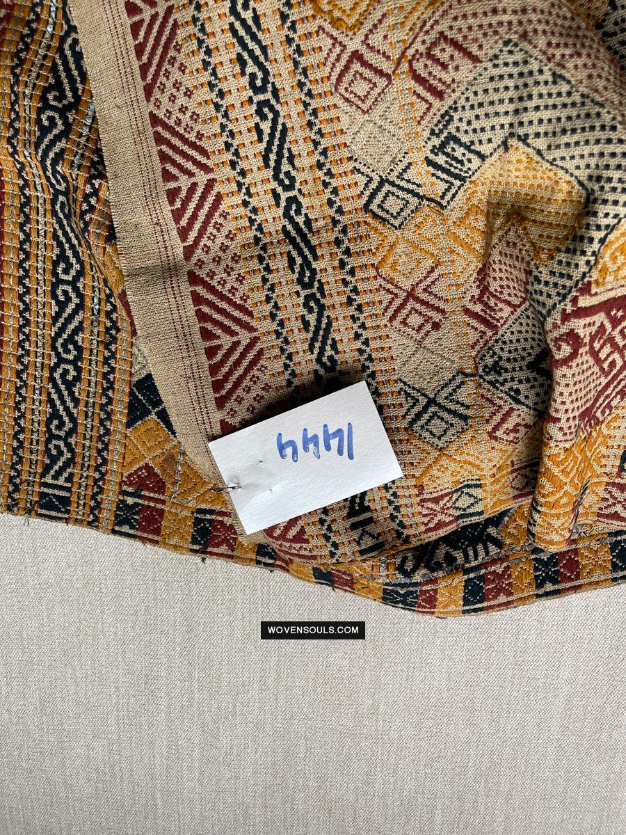 1444 Antique Sumatra Weaving - Tatibin - Large Ship Cloth Tampan Textile - Rare White-WOVENSOULS Antique Textiles & Art Gallery