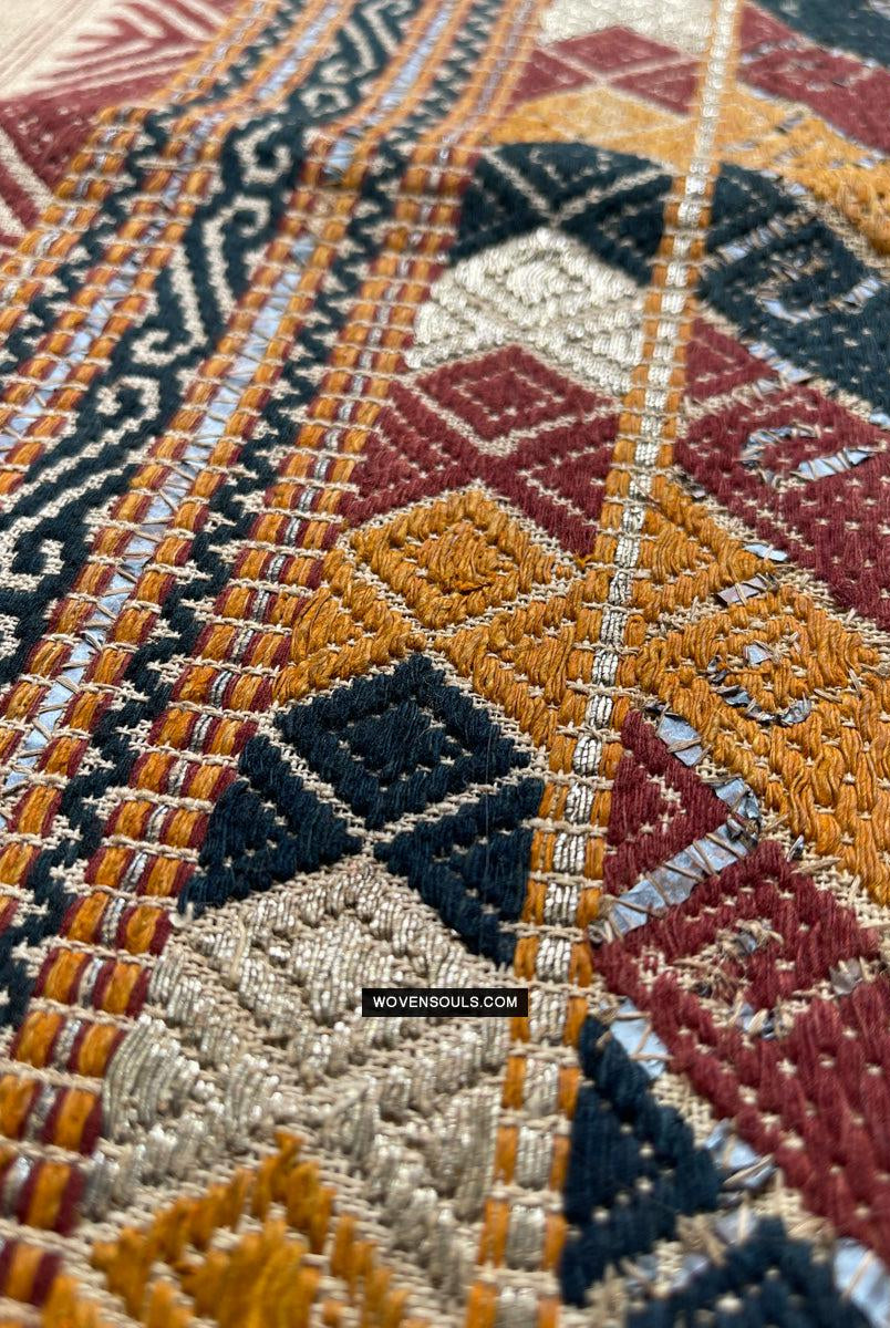1444 Antique Sumatra Weaving - Tatibin - Large Ship Cloth Tampan Textile - Rare White-WOVENSOULS Antique Textiles & Art Gallery
