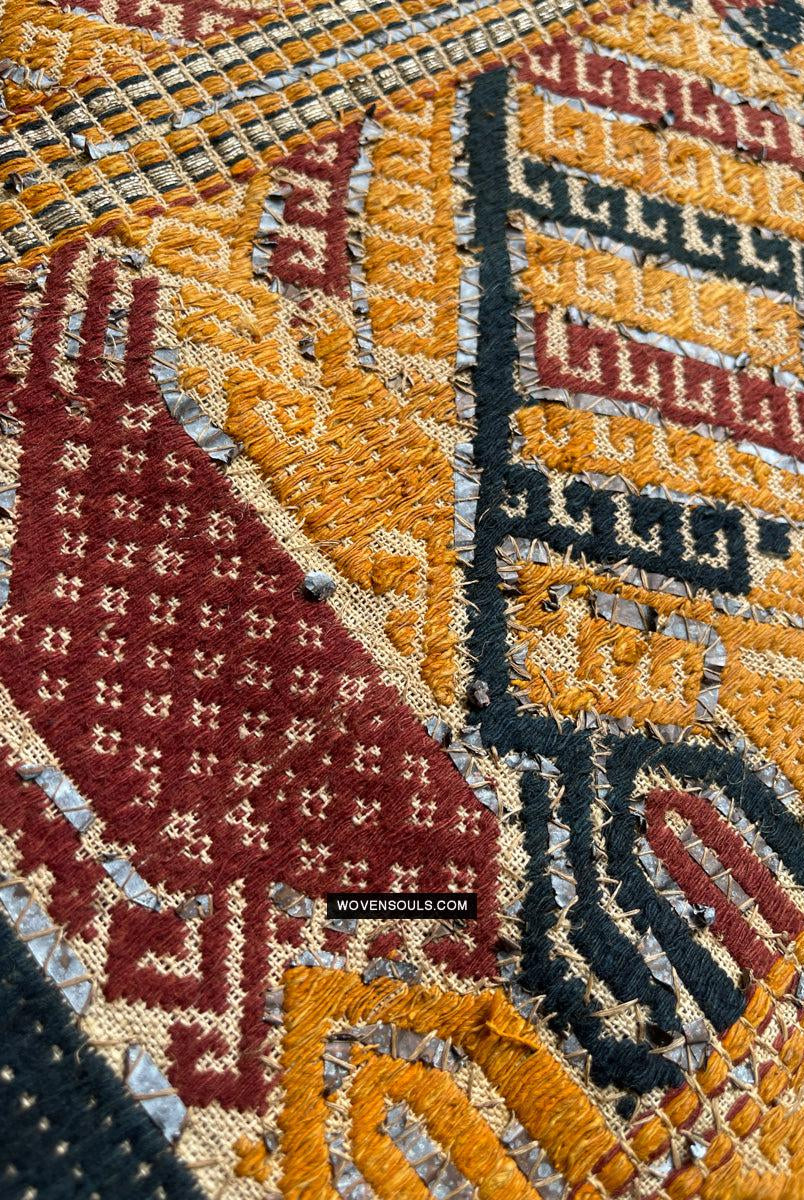 1444 Antique Sumatra Weaving - Tatibin - Large Ship Cloth Tampan Textile - Rare White-WOVENSOULS Antique Textiles & Art Gallery