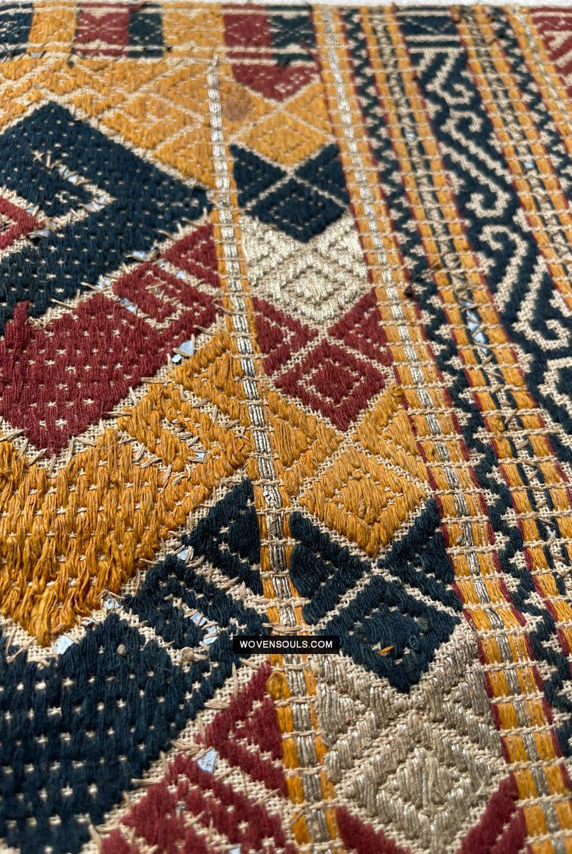 1444 Antique Sumatra Weaving - Tatibin - Large Ship Cloth Tampan Textile - Rare White-WOVENSOULS Antique Textiles & Art Gallery