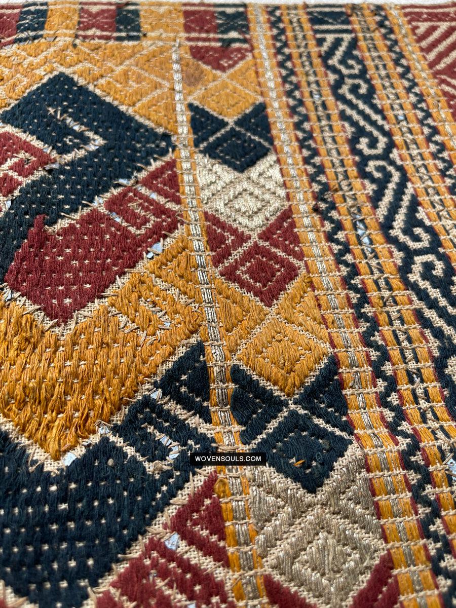 1444 Antique Sumatra Weaving - Tatibin - Large Ship Cloth Tampan Textile - Rare White-WOVENSOULS Antique Textiles & Art Gallery