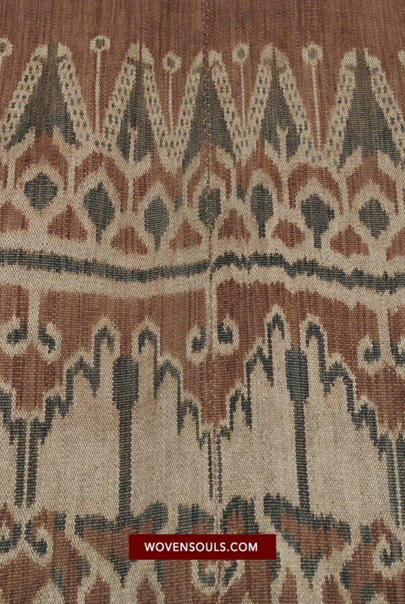 1450 VERKAUFT Antikes Iban Ikat Pua Kumbu gewebtes Textil mit menschlichen Figuren - Saribas, Sarawak-WOVENSOULS-Antike-Vintage-Textilien-Kunst-Dekor