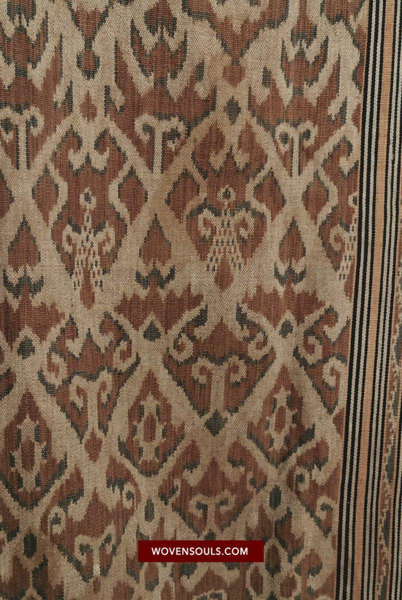 1450 VERKAUFT Antikes Iban Ikat Pua Kumbu gewebtes Textil mit menschlichen Figuren - Saribas, Sarawak-WOVENSOULS-Antike-Vintage-Textilien-Kunst-Dekor